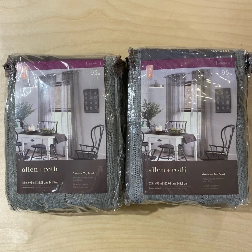2 Sets Allen + Roth Grommet Top Panel 52 in x 95 in (BO)